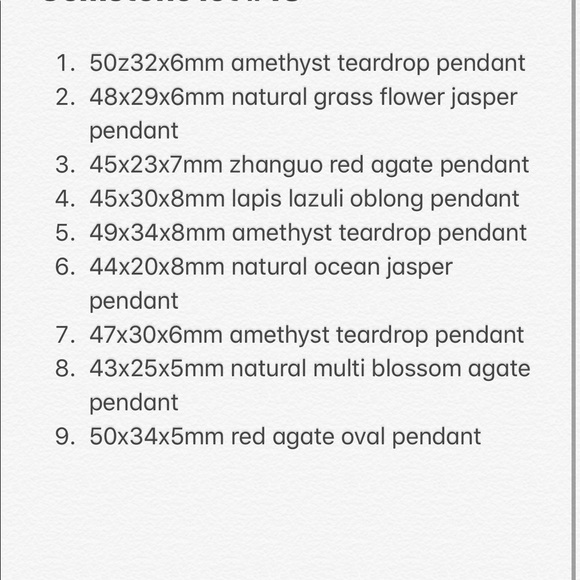 Anethyst Jasper Agate Lapis Gem Pendant Lot - Picture 12 of 12